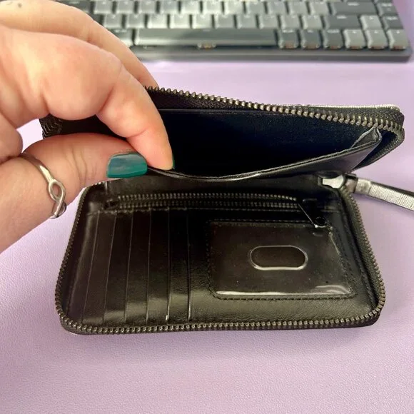 Marc by Marc Jacobs Wristlet Zip Wallet RARE Quilted Metallic Gray Silver - Picture 10 of 10